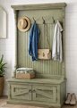 Rustic Hall Tree with Storage Bench – Solid Wood Entryway Organizer (Made in USA)