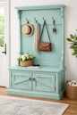 Rustic Hall Tree with Storage Bench – Solid Wood Entryway Organizer (Made in USA)
