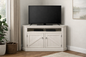 Rustic Curve Corner TV Stand – Solid Wood Corner Entertainment Center (Made in USA)