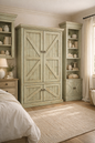 Rustic Double Door Armoire – Solid Wood Wardrobe Closet with Shelving (Made in USA)
