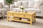 Rustic Promo Coffee Table – Solid Wood Living Room Table with Storage (Made in USA)