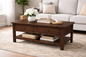 Rustic Promo Coffee Table – Solid Wood Living Room Table with Storage (Made in USA)