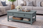 Rustic Promo Coffee Table – Solid Wood Living Room Table with Storage (Made in USA)
