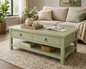 Rustic Promo Coffee Table – Solid Wood Living Room Table with Storage (Made in USA)