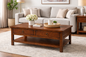 Rustic Promo Coffee Table – Solid Wood Living Room Table with Storage (Made in USA)