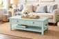 Rustic Promo Coffee Table – Solid Wood Living Room Table with Storage (Made in USA)