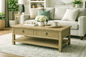 Rustic Promo Coffee Table – Solid Wood Living Room Table with Storage (Made in USA)