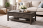 Rustic Promo Coffee Table – Solid Wood Living Room Table with Storage (Made in USA)
