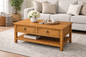 Rustic Promo Coffee Table – Solid Wood Living Room Table with Storage (Made in USA)