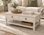 Rustic Promo Coffee Table – Solid Wood Living Room Table with Storage (Made in USA)