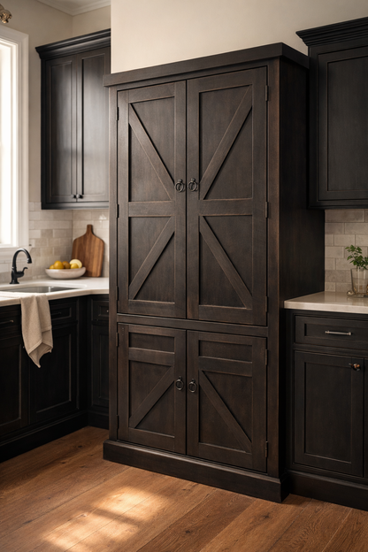 Rustic Promo Double-Door Pantry – Solid Wood Kitchen Storage Cabinet (Made in USA)