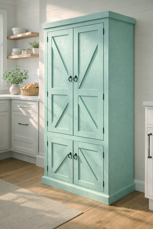 Rustic Promo Double-Door Pantry – Solid Wood Kitchen Storage Cabinet (Made in USA)