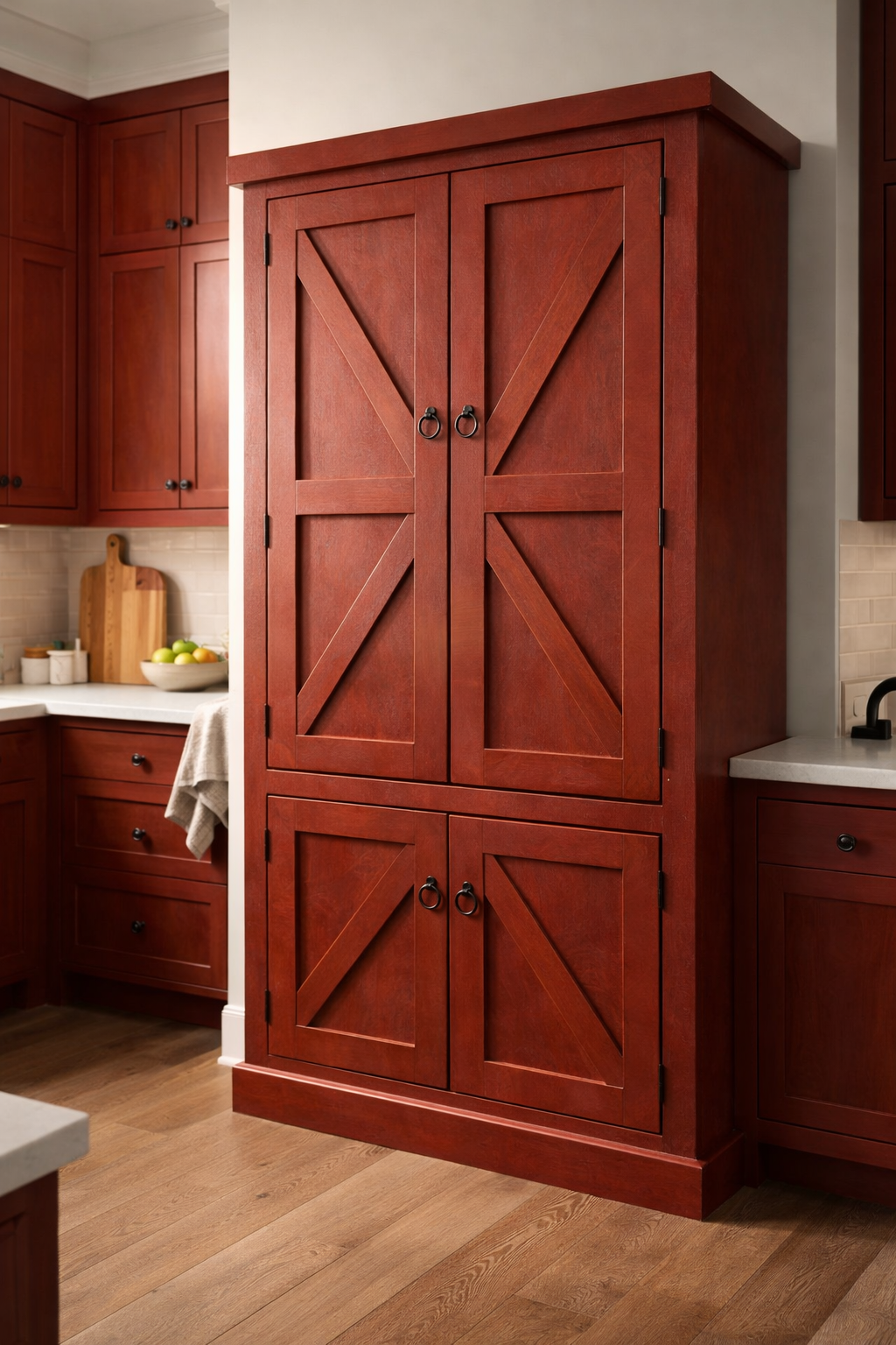Rustic Promo Double-Door Pantry – Solid Wood Kitchen Storage Cabinet (Made in USA)