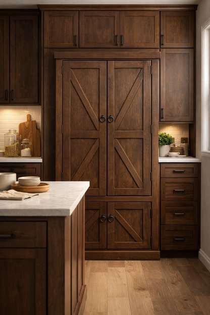 Rustic Promo Double-Door Pantry – Solid Wood Kitchen Storage Cabinet (Made in USA)