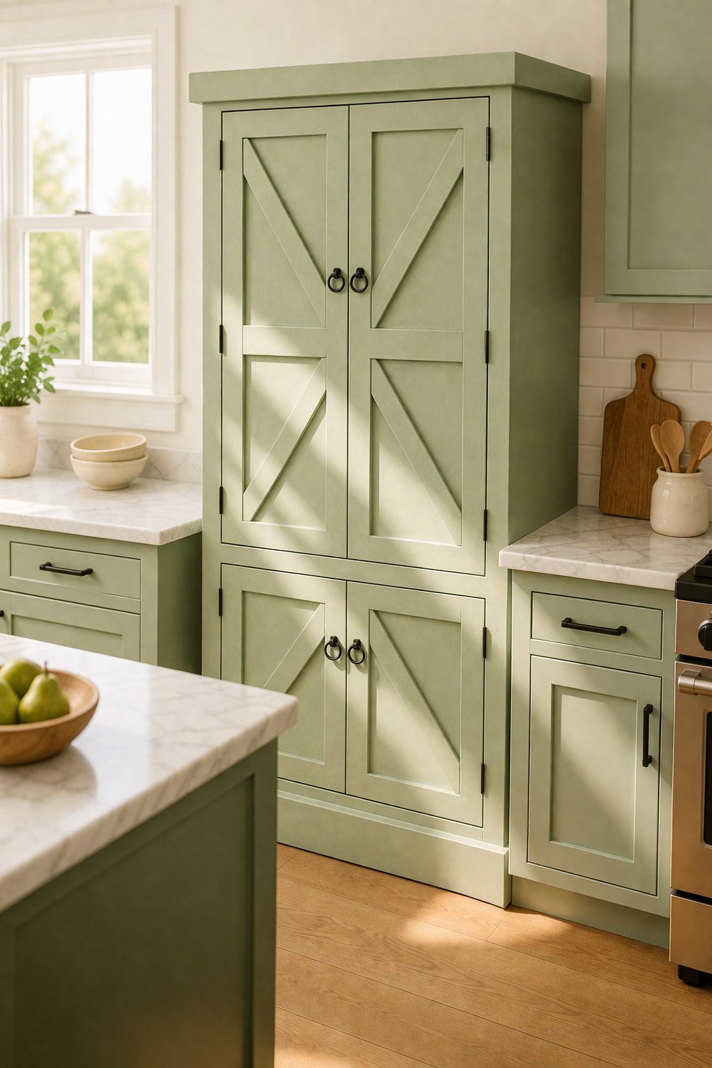 Rustic Promo Double-Door Pantry – Solid Wood Kitchen Storage Cabinet (Made in USA)