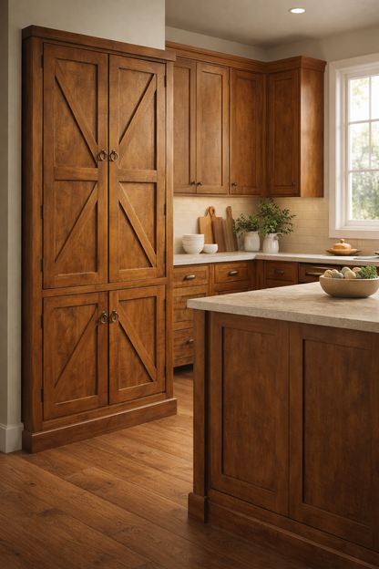 Rustic Promo Double-Door Pantry – Solid Wood Kitchen Storage Cabinet (Made in USA)