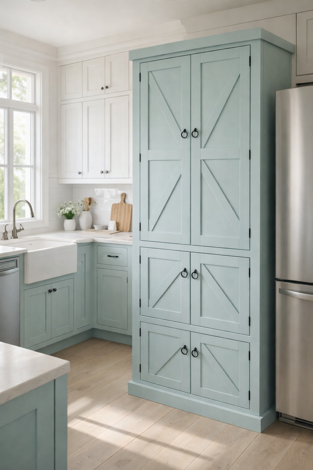 Rustic Promo Double-Door Pantry – Solid Wood Kitchen Storage Cabinet (Made in USA)