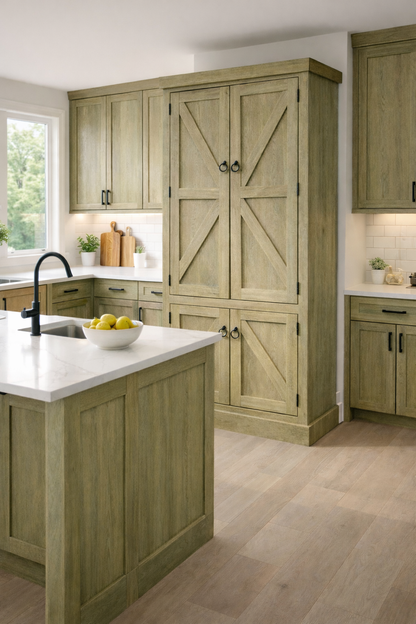 Rustic Promo Double-Door Pantry – Solid Wood Kitchen Storage Cabinet (Made in USA)