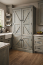 Rustic Promo Double-Door Pantry – Solid Wood Kitchen Storage Cabinet (Made in USA)