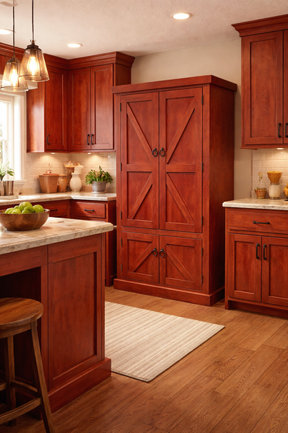 Rustic Promo Double-Door Pantry – Solid Wood Kitchen Storage Cabinet (Made in USA)