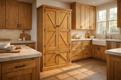 Rustic Promo Double-Door Pantry – Solid Wood Kitchen Storage Cabinet (Made in USA)