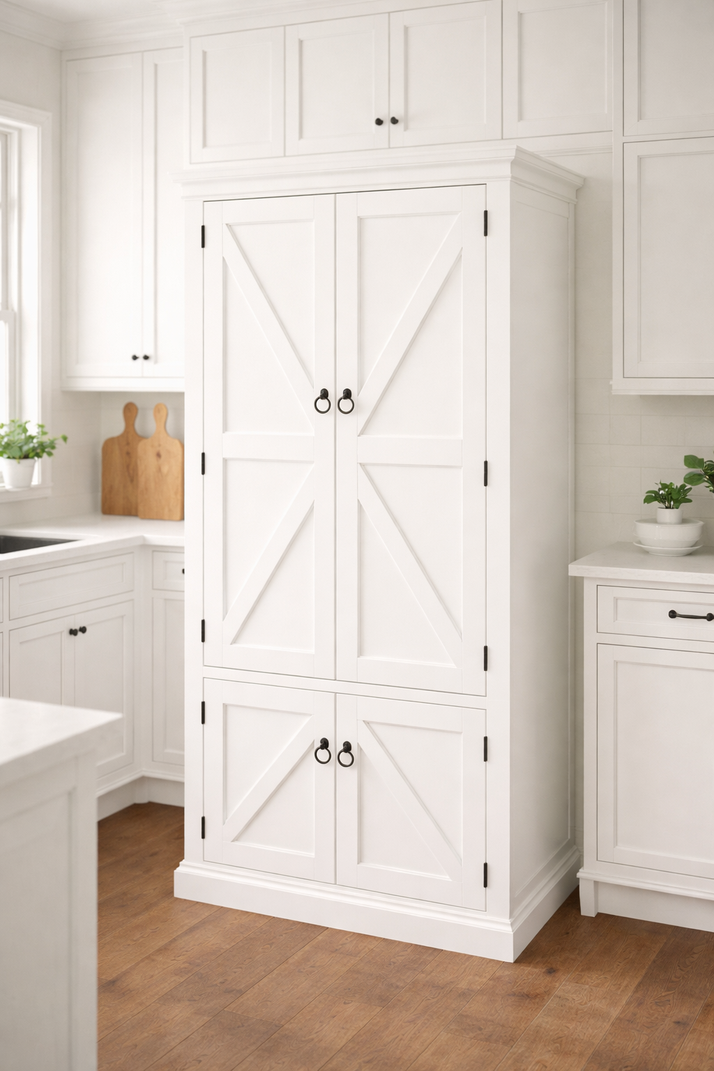 Rustic Promo Double-Door Pantry – Solid Wood Kitchen Storage Cabinet (Made in USA)