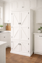 Rustic Promo Double-Door Pantry – Solid Wood Kitchen Storage Cabinet (Made in USA)