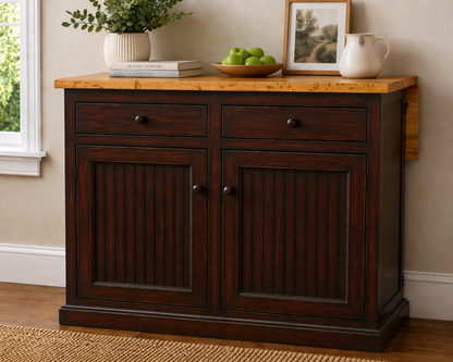 Poplar Kitchen Island with Flip-Up Top – Solid Wood Kitchen Storage & Prep Station (Made in USA)