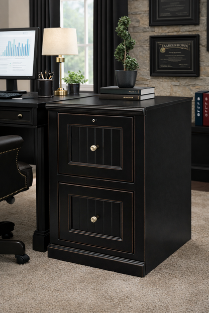 Poplar 2 Drawer File Cabinet – Solid Wood Lateral File Cabinet for Home Office (Made in USA)