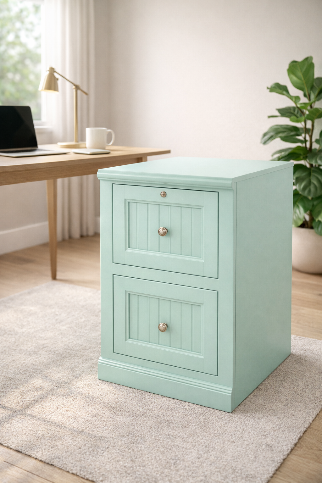 Poplar 2 Drawer File Cabinet – Solid Wood Lateral File Cabinet for Home Office (Made in USA)