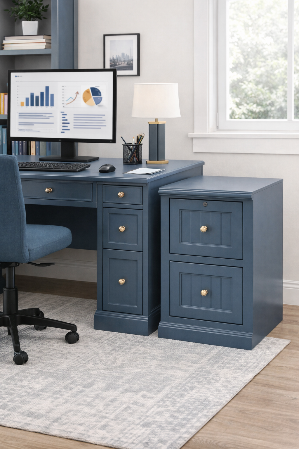 Poplar 2 Drawer File Cabinet – Solid Wood Lateral File Cabinet for Home Office (Made in USA)