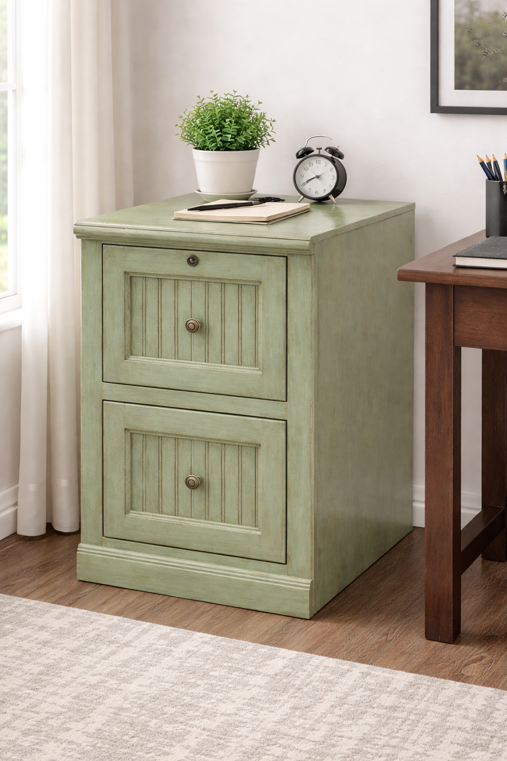 Poplar 2 Drawer File Cabinet – Solid Wood Lateral File Cabinet for Home Office (Made in USA)