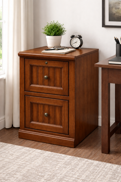 Poplar 2 Drawer File Cabinet – Solid Wood Lateral File Cabinet for Home Office (Made in USA)