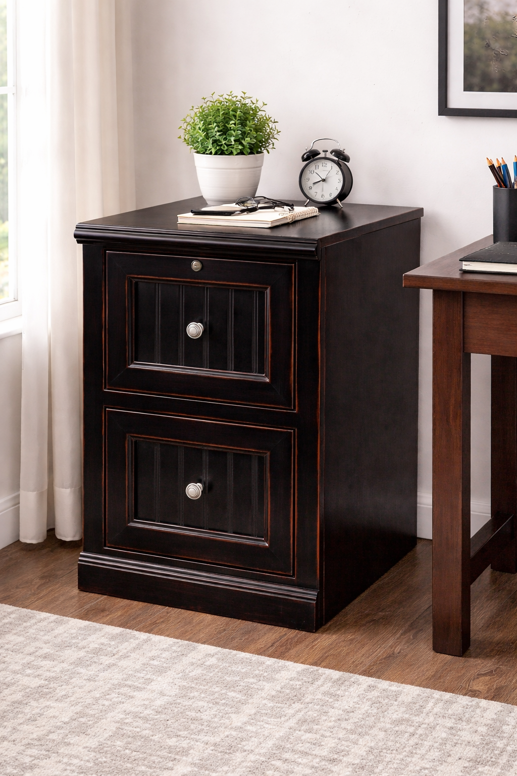 Poplar 2 Drawer File Cabinet – Solid Wood Lateral File Cabinet for Home Office (Made in USA)