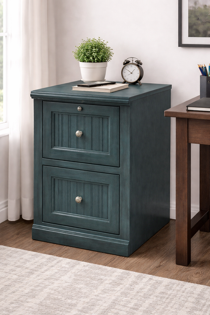 Poplar 2 Drawer File Cabinet – Solid Wood Lateral File Cabinet for Home Office (Made in USA)