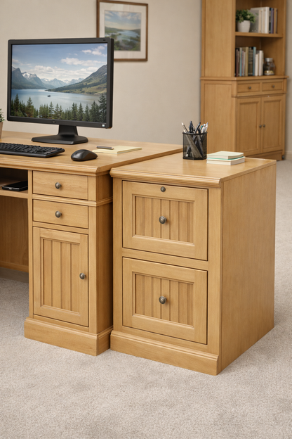 Poplar 2 Drawer File Cabinet – Solid Wood Lateral File Cabinet for Home Office (Made in USA)
