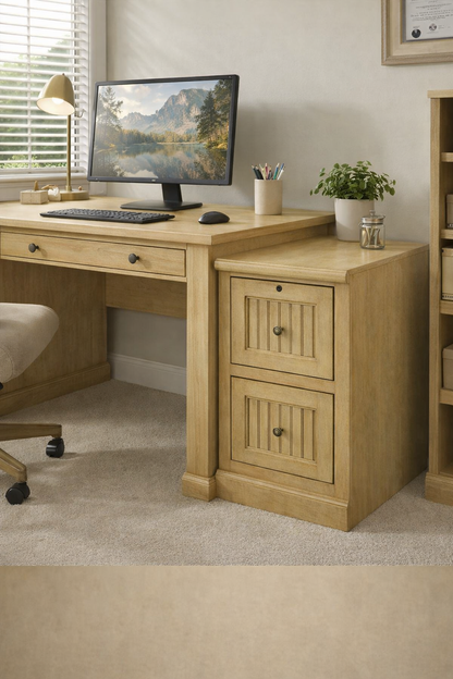 Poplar 2 Drawer File Cabinet – Solid Wood Lateral File Cabinet for Home Office (Made in USA)