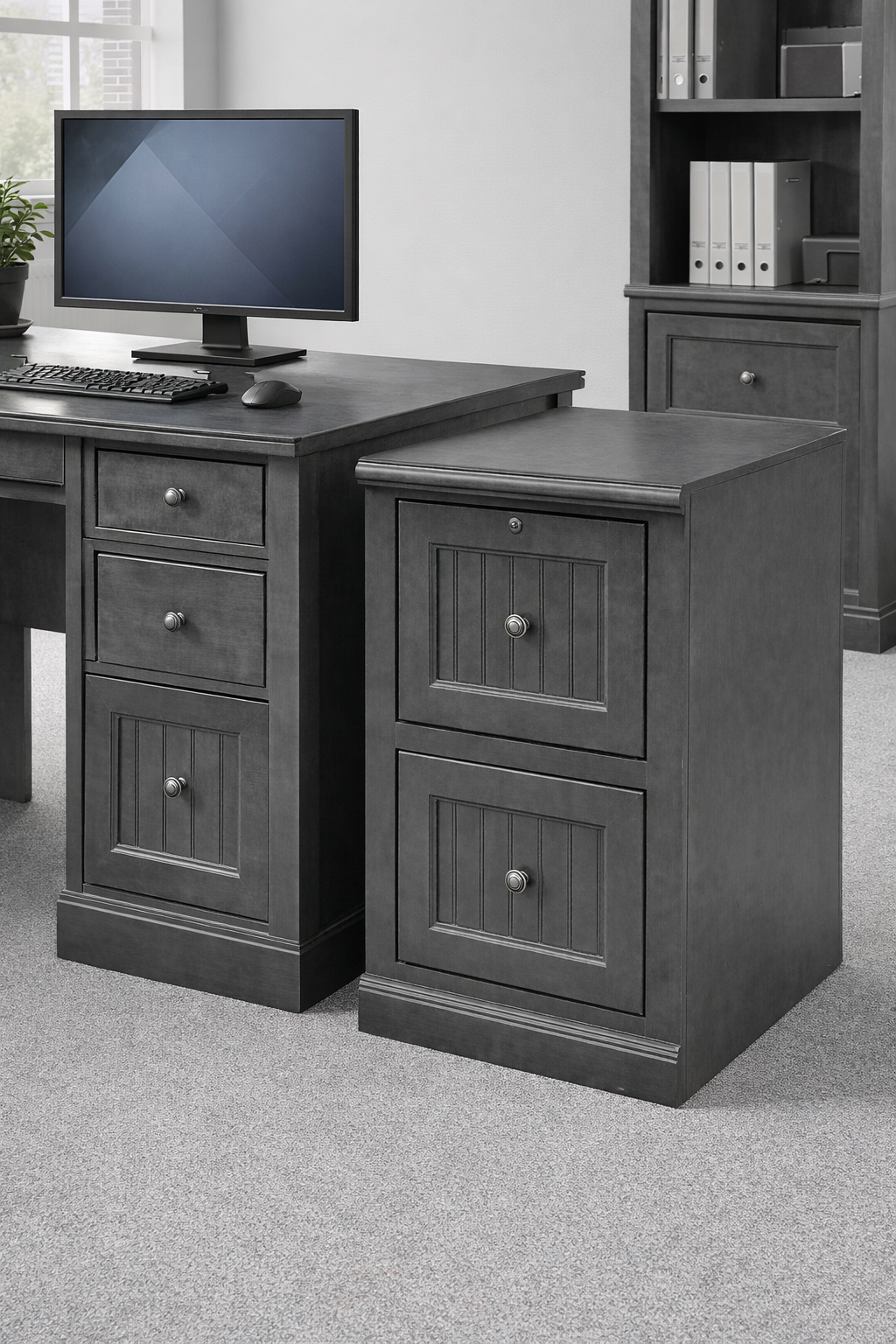 Poplar 2 Drawer File Cabinet – Solid Wood Lateral File Cabinet for Home Office (Made in USA)
