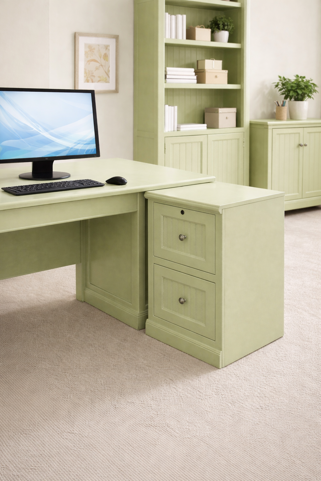 Poplar 2 Drawer File Cabinet – Solid Wood Lateral File Cabinet for Home Office (Made in USA)