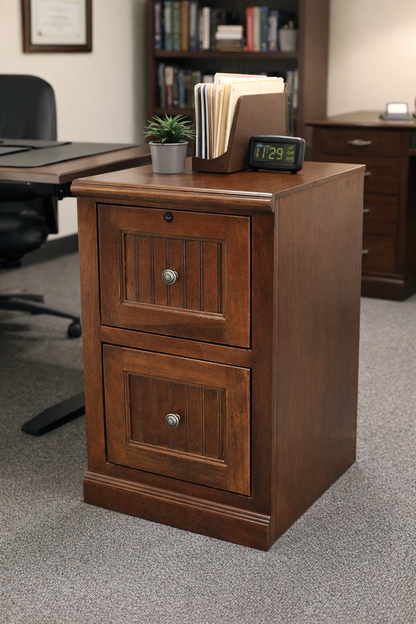 Poplar 2 Drawer File Cabinet – Solid Wood Lateral File Cabinet for Home Office (Made in USA)