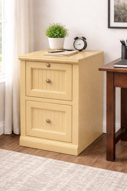 Poplar 2 Drawer File Cabinet – Solid Wood Lateral File Cabinet for Home Office (Made in USA)