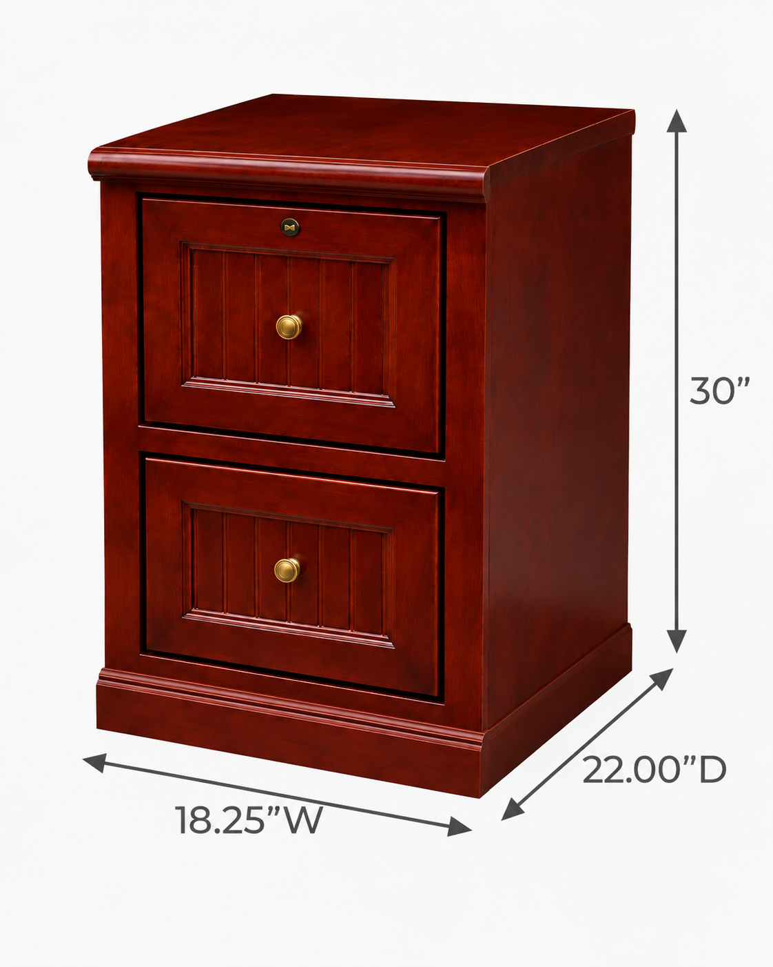 Poplar 2 Drawer File Cabinet – Solid Wood Lateral File Cabinet for Home Office (Made in USA)