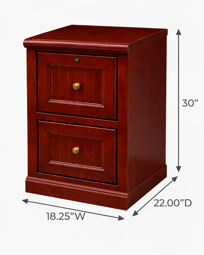Poplar 2 Drawer File Cabinet – Solid Wood Lateral File Cabinet for Home Office (Made in USA)