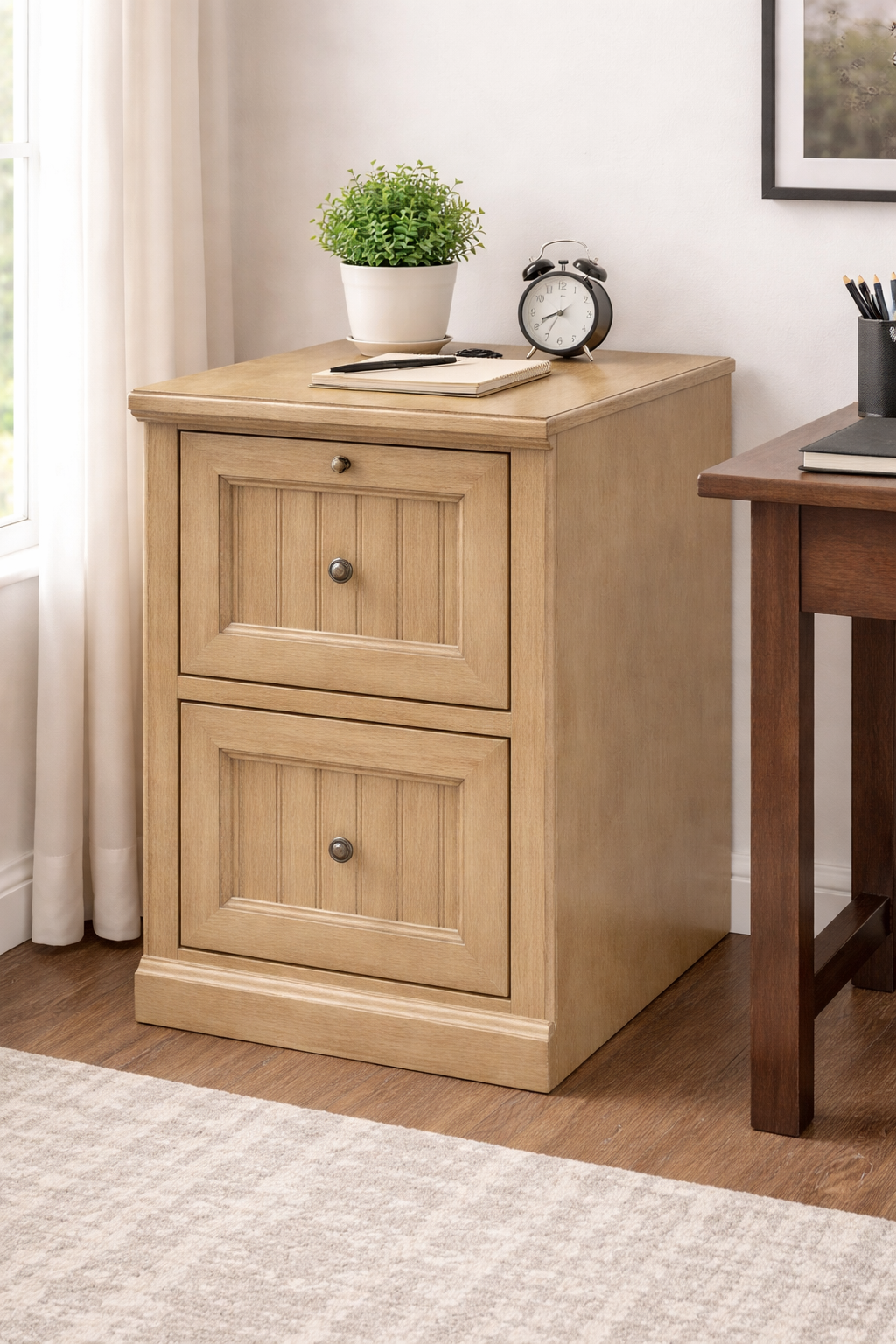 Poplar 2 Drawer File Cabinet – Solid Wood Lateral File Cabinet for Home Office (Made in USA)