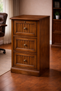 Poplar 3 Drawer File Cabinet – Solid Wood Office Storage with Locking Drawer (Made in USA)