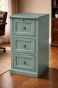 Poplar 3 Drawer File Cabinet – Solid Wood Office Storage with Locking Drawer (Made in USA)