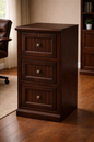 Poplar 3 Drawer File Cabinet – Solid Wood Office Storage with Locking Drawer (Made in USA)