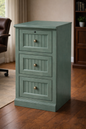 Poplar 3 Drawer File Cabinet – Solid Wood Office Storage with Locking Drawer (Made in USA)