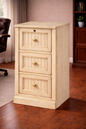 Poplar 3 Drawer File Cabinet – Solid Wood Office Storage with Locking Drawer (Made in USA)