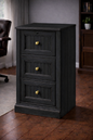 Poplar 3 Drawer File Cabinet – Solid Wood Office Storage with Locking Drawer (Made in USA)
